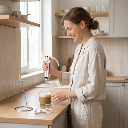 ☕ 3 sebesség – 4500-tól 8000-ig! Kapucsínóhoz, lattéhoz vagy forró csokoládéhoz – mindig a tökéletes hab! 🥛