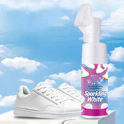 👟 Tartsa fehér cipőit ragyogóan – Víz nélküli habos cipőtisztító beépített kefével – Utánvétes ✨