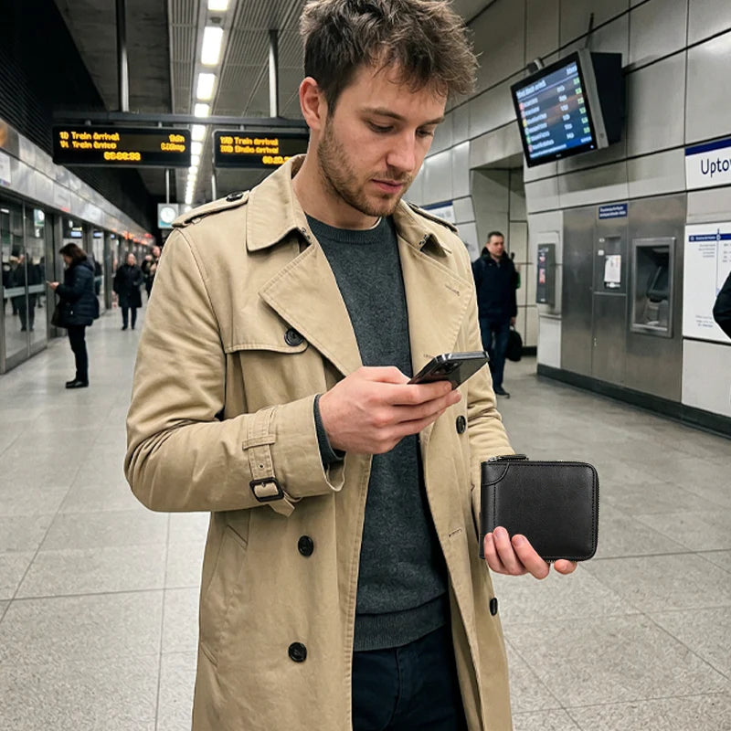 💳 Többfunkciós pénztárca beépített RFID-árnyékoló réteggel – Védje bankkártyáit, útlevelét és személyes adatait – Utánvéttel