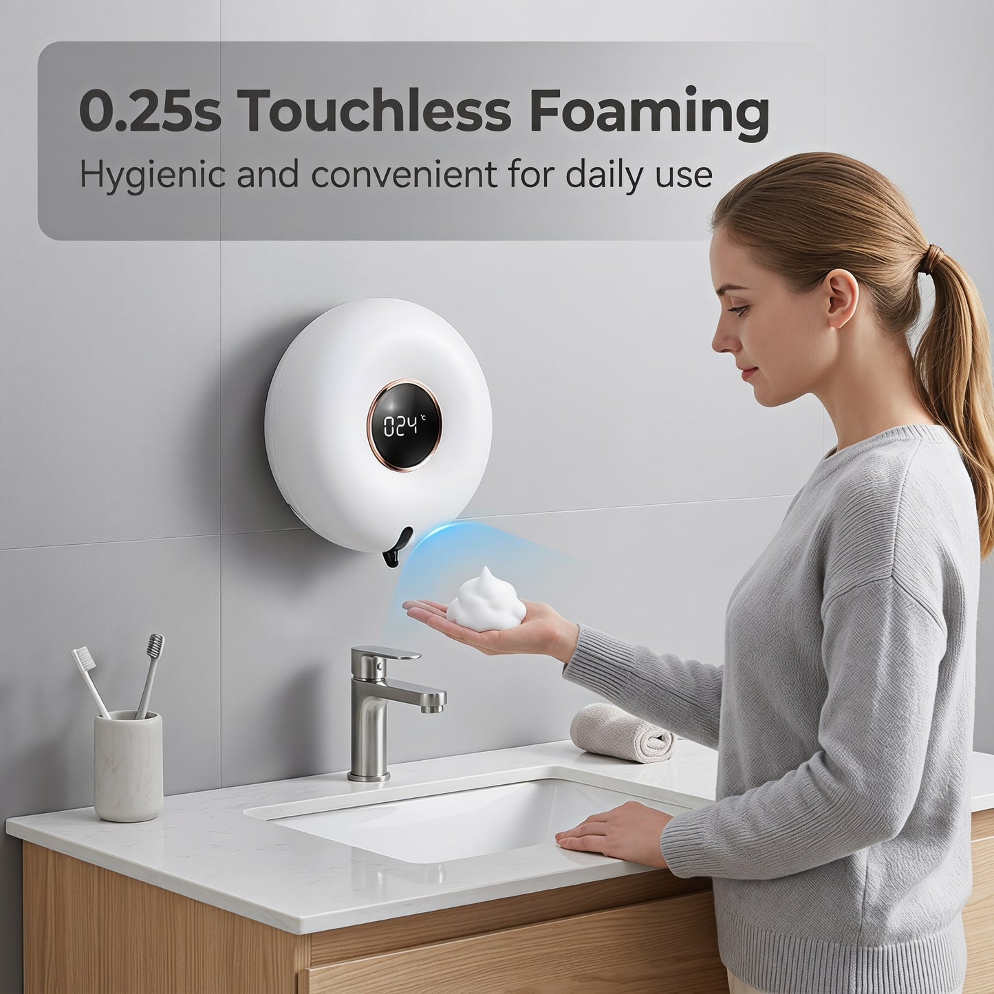 Wall-Mounted S🫧 280 ml-es tartály – egyszeri feltöltés hetekig kitart! Ritkább utántöltés, kevesebb macera, több idő a fontos dolgokra! ⏳mart Sensor Hand Sanitizer Dispenser