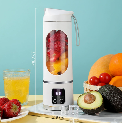 🍹 450 ml-es digitális, hordozható, vezeték nélküli gyümölcscentrifuga-pohár – Két pengével, öntisztító funkcióval, akár 10 ital elkészítésére