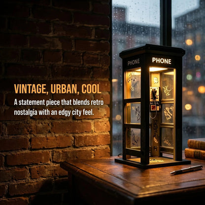 1+1 ingyen🔥 Retro telefonfülke asztali lámpa – Vintage dizájn, meleg fény, művészi részletek – Tökéletes éjjeliszekrényre, polcra vagy íróasztalra📞